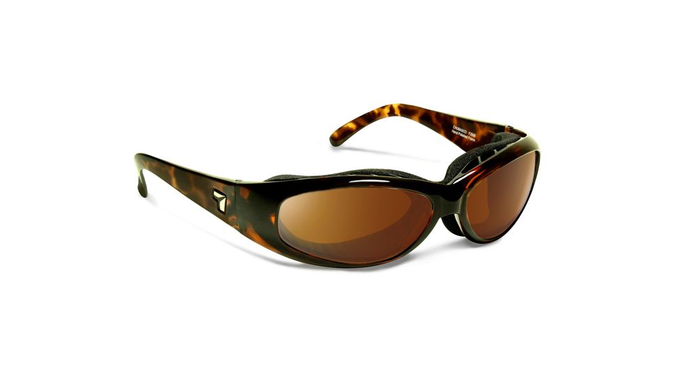 7 Eye Air Shield Chubasco Sunglasses,SharpView Copper Lens,Dark Tortoise Frame,S-L 350642