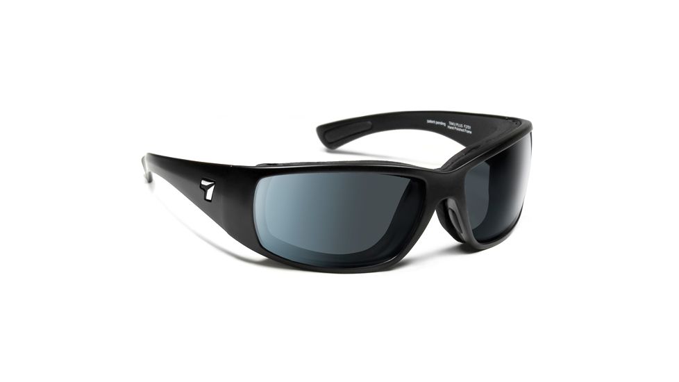 7 Eye Air Shield Taku Plus Sunglasses,SharpView Polarized Gray Lens,Glossy Black Frame,S-L 270553