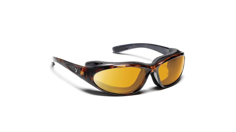 7 Eye Bora AirShield Sunglasses,Dark Tortoise Frame,SharpView Yellow Lens,L-XL 140643