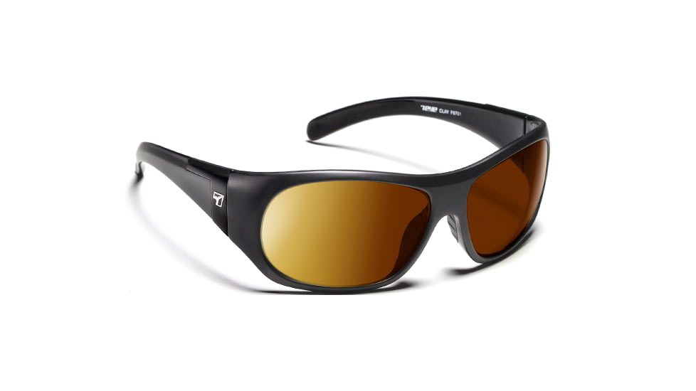 7-Eye Clay Active Lifestyle Sunglasses, Matte Black Frame, ColorAmpCopper, 870121