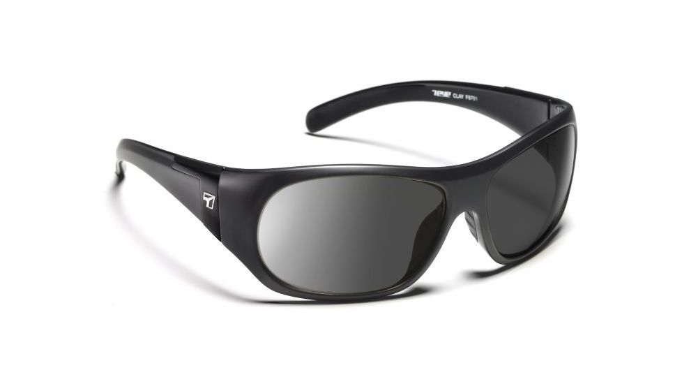 7-Eye Clay Active Lifestyle Sunglasses, Matte Black Frame, SharpView Gray, 870141