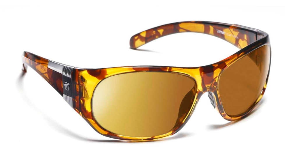 7-Eye Clay Active Lifestyle Sunglasses, Dark Tortoise Frame, SharpView Polarized Copper PC, 870654