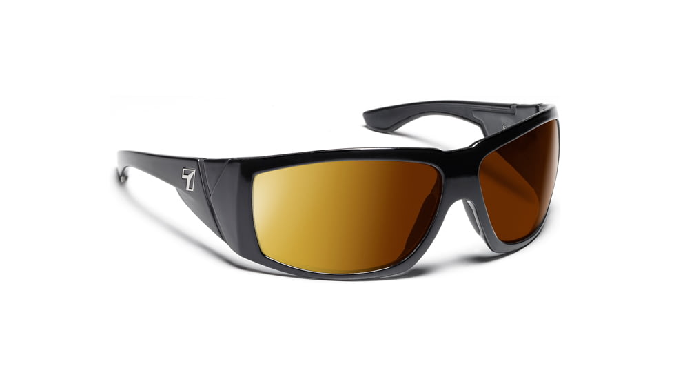 7 Eye Signature Series Jordan Sunglasses,ColorAmp Copper Lens,Glossy Black Frame,M-XL 900526