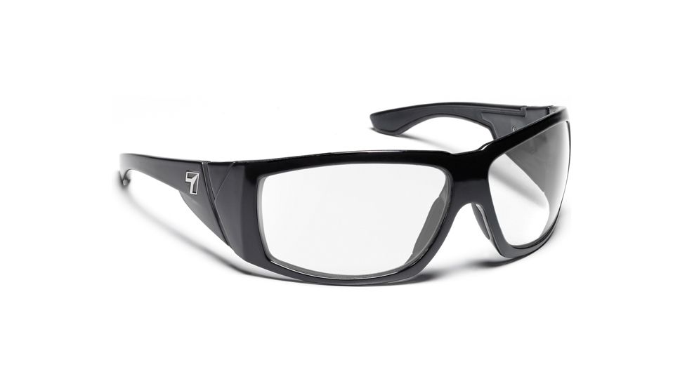 7 Eye Signature Series Jordan Sunglasses,SharpView Clear Lens,Glossy Black Frame,M-XL 900540