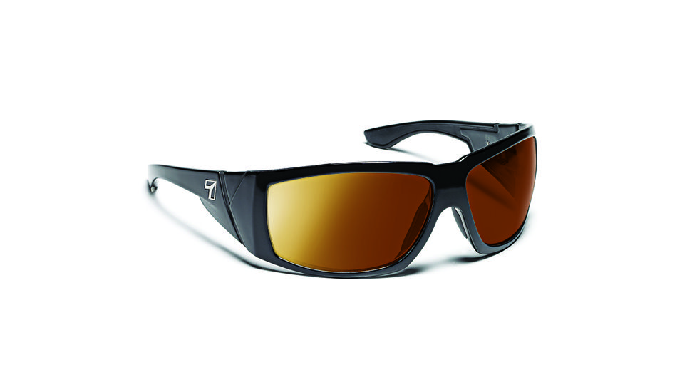 7 Eye Signature Series Jordan Sunglasses,SharpView Copper Lens,Glossy Black Frame,M-XL, 900542
