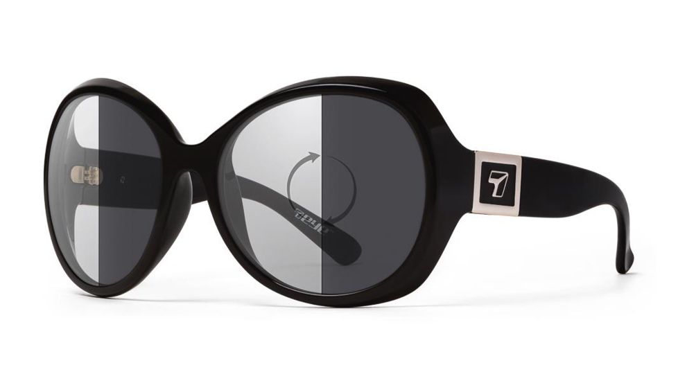 7 Eye Signature Series Lily Sunglasses - Women's, Photochromic Day Night Eclypse Lenses, Glossy Black Frame, 820517