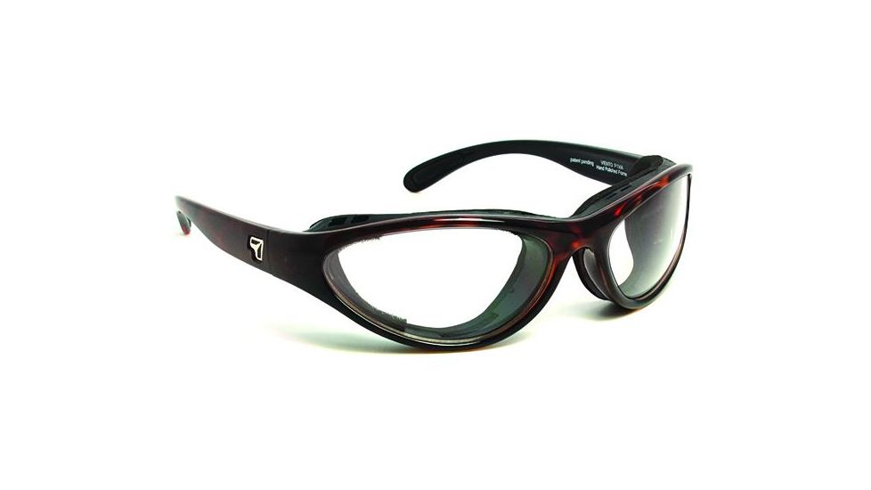 7 Eye Viento AirShield Sunglasses,Dark Tortoise Frame,SharpView Clear Lens,S-M 150640