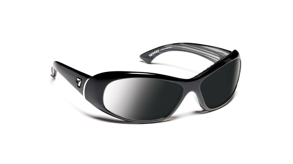 7 Eye Women's Zephyr Sunglasses, DARKshift Extra Dark Photochromic Lens, Glossy Black Frame, S-L 560516