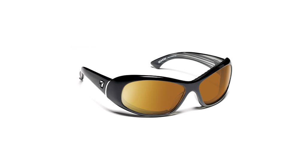 7 Eye Zephyr Womens Sunglasses, Glossy Black Frame, Polarized Copper NXT Lens 560557