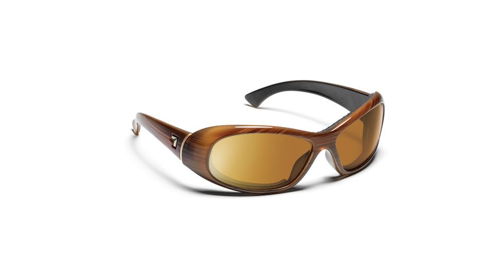 7 Eye Zephyr Womens Sunglasses, Sandalwood Frame, Sharp View Copper Lens 564142