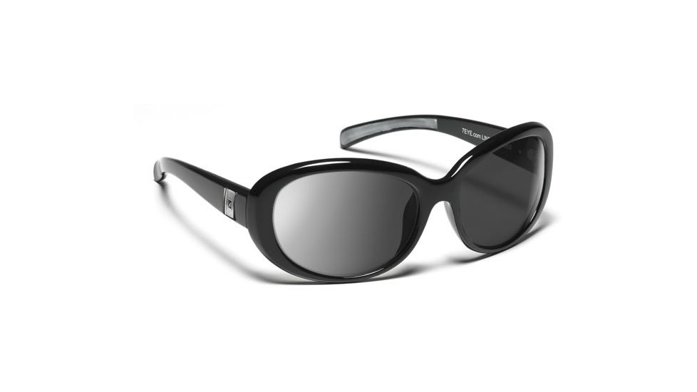 7 Eye 7eye Active Lifestyle Sunglasses Lindsay, SharpView Gray PC Lens, Glossy Black Frame, S-M , Women 890546