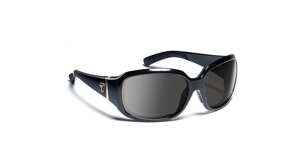 7 Eye 7eye Air Dam Sunglasses Mistral, Sharp View Gray Polarized PC Lens, Glossy Black Frame, S-M , Women 580553