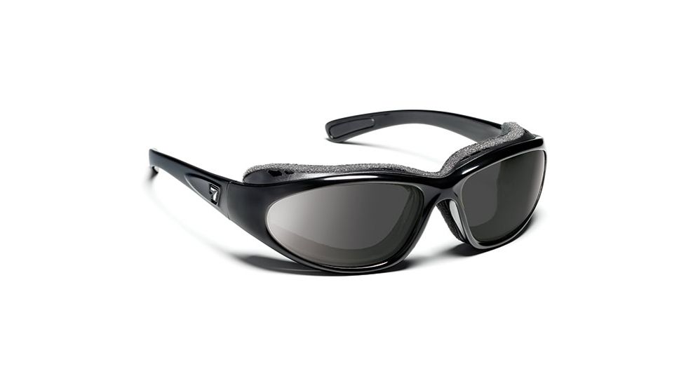 7 Eye 7eye Air Shield Sunglasses Bora, Sharp View Clear Pc Lens, Glossy Black Frame, L-XL , Men 140540