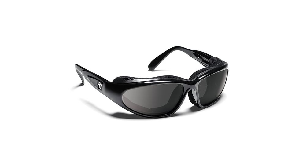 7 Eye 7eye Air Shield Sunglasses Cape, Sharp View Clear Pc Lens, Glossy Black Frame, L-XL , Men 190540