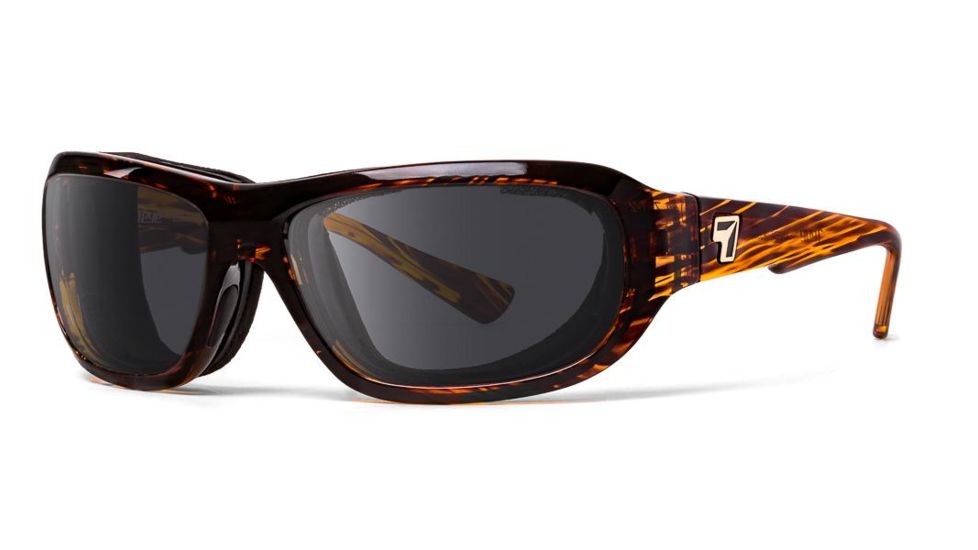 7Eye by Panoptix Airshield Aspen Sunglasses, RX Ready, Sunset Tortoise Frame, SharpView Polarized Gray Lens, S-M 330653
