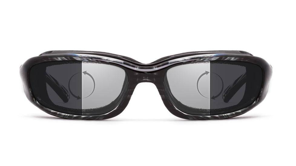 7Eye by Panoptix AirShield Sierra Sunglasses, RX Ready, Black Stripe Tortoise Frame, Photochromic Day/Night Eclypse Lens, S-L 346117