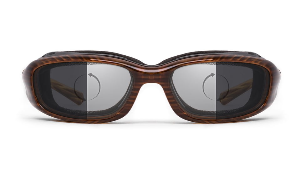 7Eye by Panoptix AirShield Sierra Sunglasses, RX Ready, Brown Stripe Tortoise Frame, Photochromic Day/Night Eclypse Lens, S-L 346217