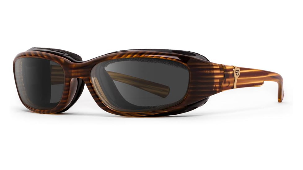 7Eye by Panoptix AirShield Sierra Sunglasses, RX Ready, Brown Stripe Tortoise Frame, SharpView Gray Lens, S-L 346241