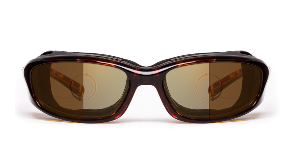 7Eye by Panoptix AirShield Sierra Sunglasses, RX Ready, Light Tortoise Frame, Photochromic Day/Night Contrast Lens, S-L 346027