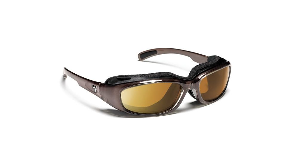 7eye 164442 Churada Single Vision Sunglasses Airshield Brown Crystal Frames