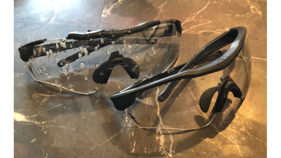 A7 Defense Atlas Eye Protection System Safety Glasses, Clear Lens, Black Frame, A7ATLASC