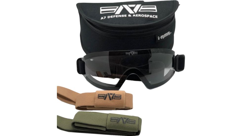 A7 Defense Raptor Ballistic Goggles, Clear Lens, Black Frame, A7RAPTGC