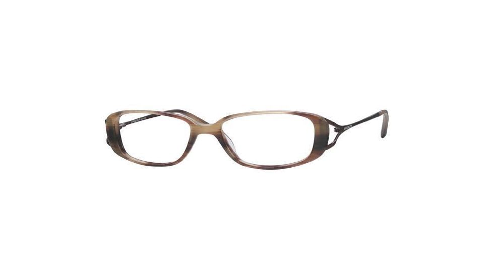 AK Anne Klein AK8048-127-4915 Eyeglasses with Non-Rx Lenses 49 mm Lense Diameter / Beige Horn Frame w/Non-Rx Lenses