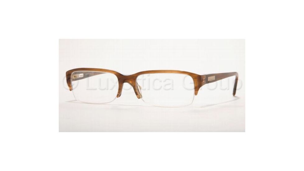 AK Anne Klein AK8075 Eyeglasses with Non-Rx Lenses 182-5217 - Light Brown Horn 