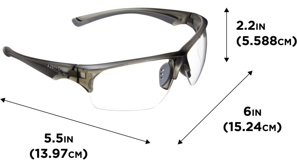 Allen Outlook Shooting Safety Glasses, Smoke Frame, Clear Lenses, One Size, 2383