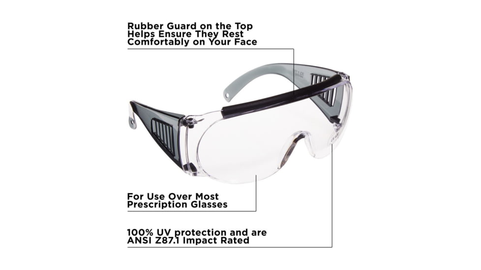 Allen Over Shooting and Safety Glasses, Clear, 2169