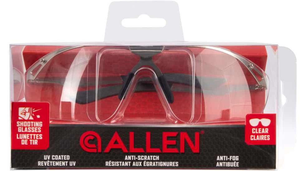 Allen Trigger Shooting Safety Glasses, Metal Frame, Clear Lenses, One Size, 2368