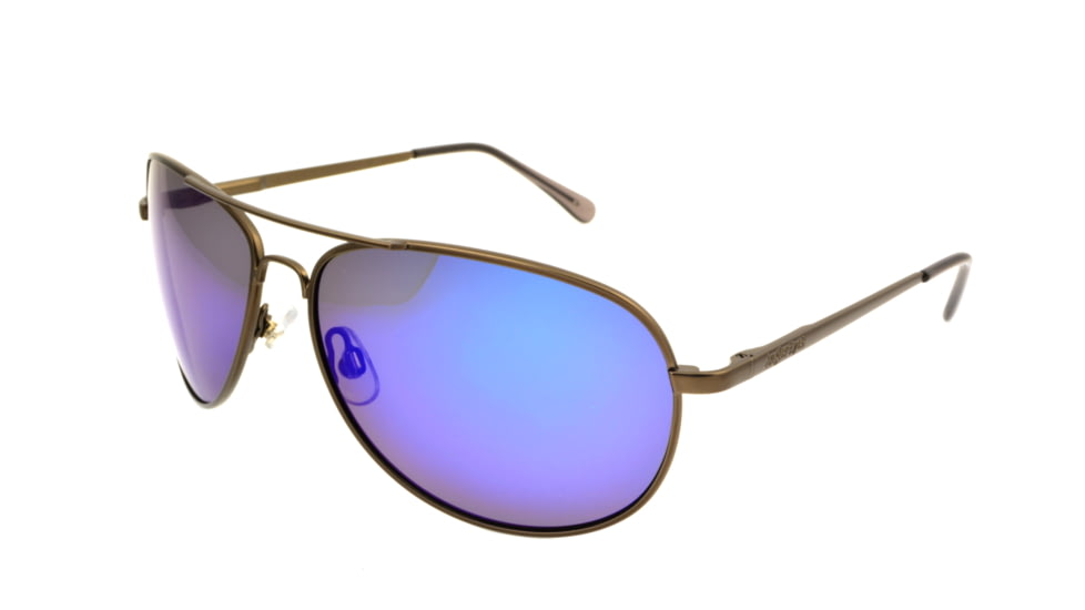 Angler Eyes AE 2 Sunglasses, Matte Dark Gun Frame, Smoke Polarized with Blue Mirror Flash Lens, 10211025.FGX