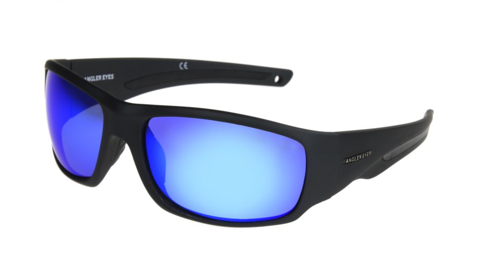 Angler Eyes AEP 1802 Sunglasses, Rubberized Metallic Graphite Frame, Smoke with Blue Mirror Polarized Lenses, 10242554.FGX
