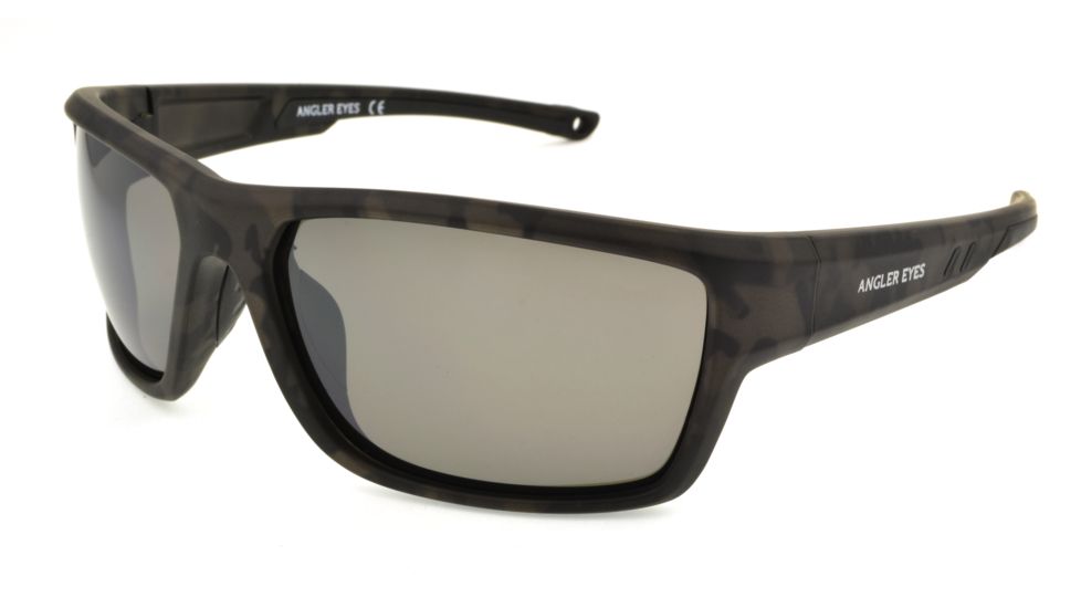 Angler Eyes Bullhead Sunglasses, Black Camo Frame, Smoke Polarized Lens, Polarized, 10222156.FGX