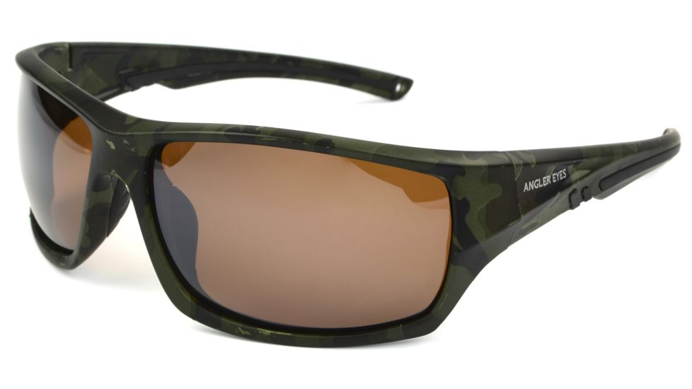 Angler Eyes Burbot Sunglasses, Camo Frame, Smoke Polarized with Silver Mirror Flash Lens, Polarized, 10232965.FGX