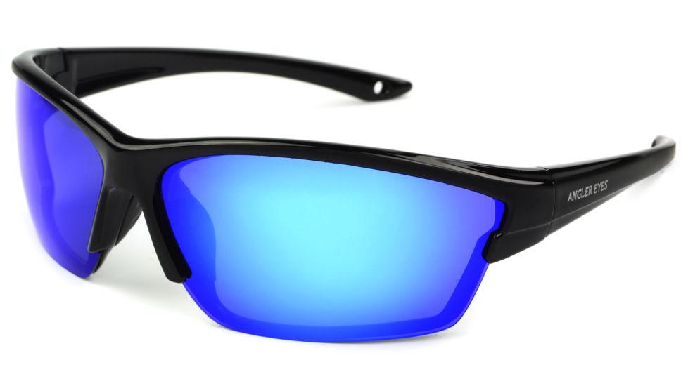 Angler Eyes Remora Sunglasses, Black Frame, Smoke Polarized with Blue Mirror Flash Lens, Polarized, 10232963.FGX