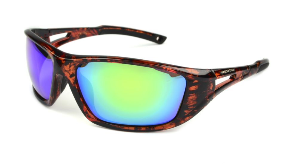 Angler Eyes Splitfin Sunglasses, Demi Frame, Smoke Polarized with Green Mirror Flash Lens, Polarized, 10232953.FGX