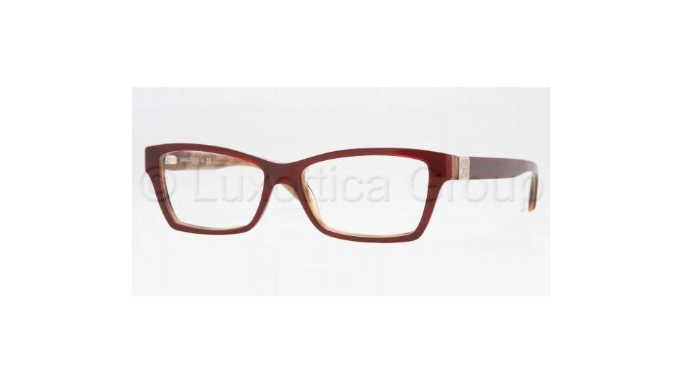 Anne Klein AK 8094 Eyeglasses Styles - Burgundy/Horn Frame w/Non-Rx 51 mm Diameter Lenses, 235-5115