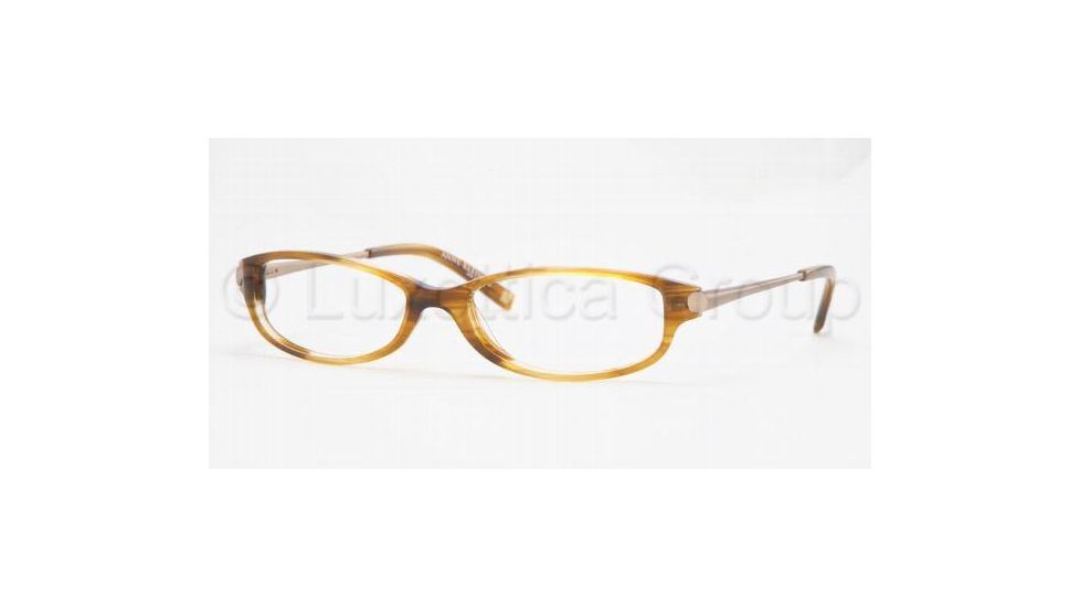 Anne Klein Eyeglass Frames AK8081, Amber Sheer Frame w/Non Rx 48 mm Diameter Lenses