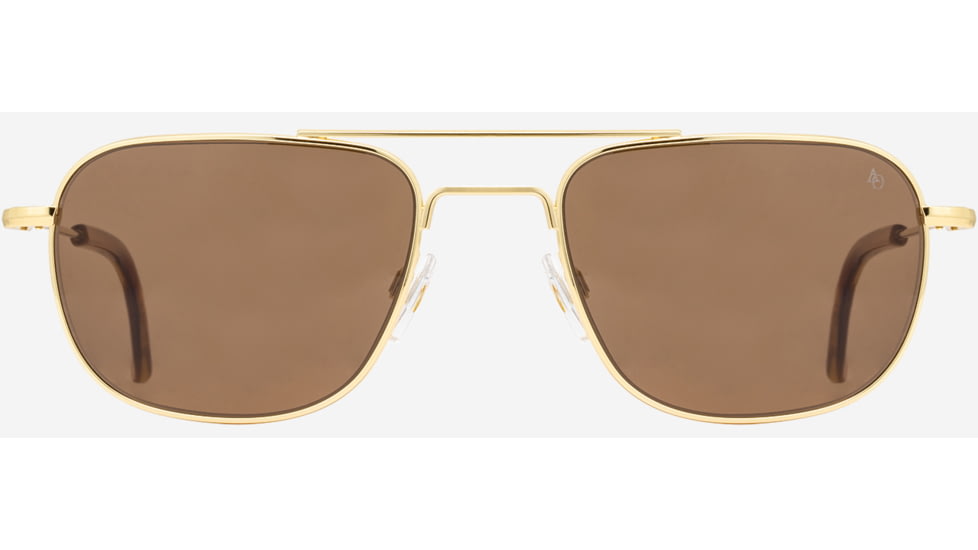 AO Checkmate Sunglasses - Mens, Gold Frame, Cosmetan Brown AOLite Nylon Lenses, 56-21-145, CHE156STHABNN