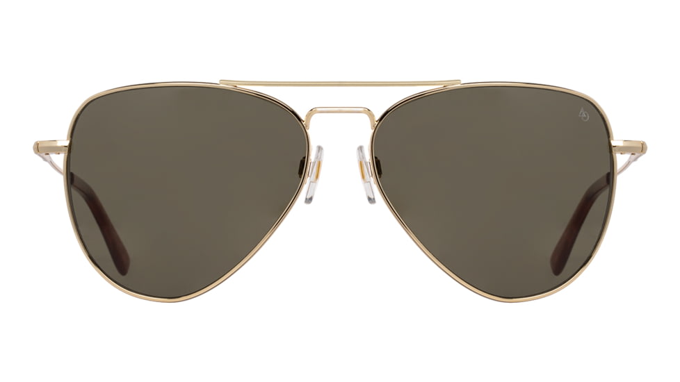 AO Fletcher Sunglasses, Gold Frame, Calobar Green AOLite Nylon Lens - 59-15-145, FLT259STHAGNN