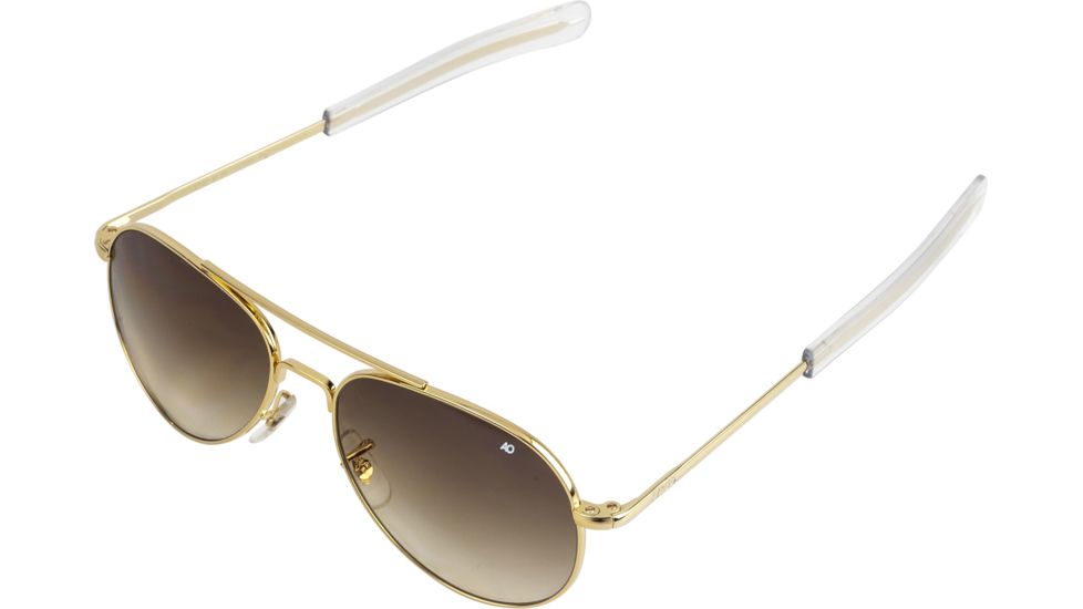 AO Flight Gear General Sunglasses, Bayonet, Gold Frame, Polycarbonate Gradient Brown Lens, 52mm, 30308