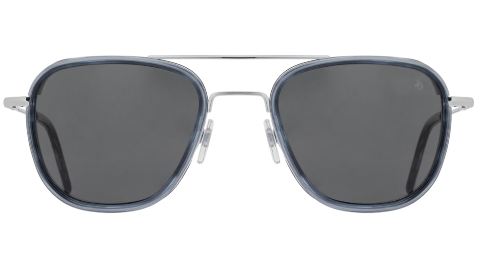 AO Flynn Sunglasses - Mens, Silver Navy, True Color Gray AOLite Nylon Lenses, Silver Navy / True Color Gray Lens, 55-22-145, FLN155STNVGYN
