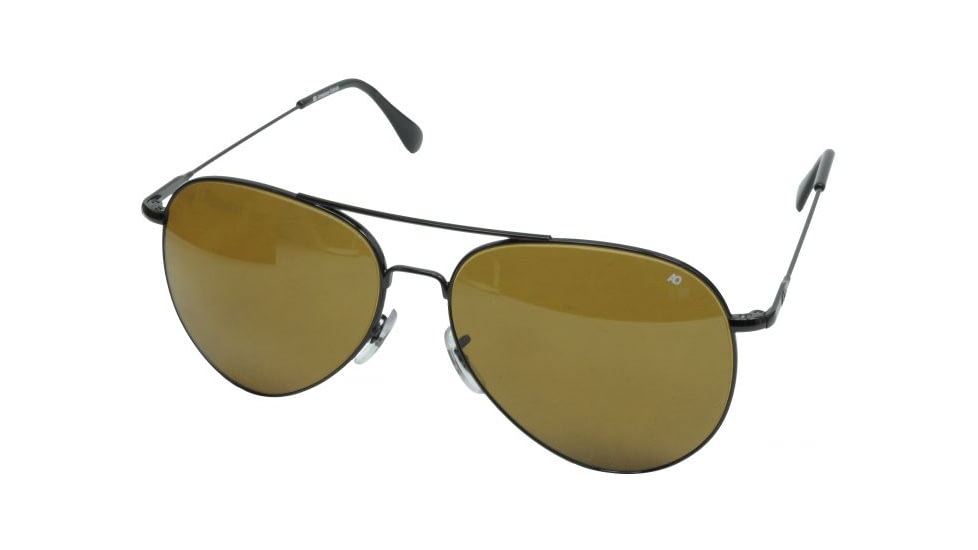 AO General Sunglasses, Black, Wire Spatula, Brown Lenses, 58mm, Polarized B-CBPG-WS-58