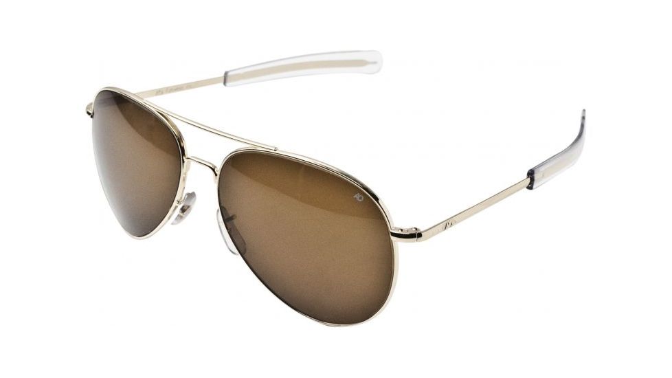 AO General Sunglasses, Gold, Bayonet, Brown Glass Lenses, 52mm, Polarized G-CBPG-BNT-52