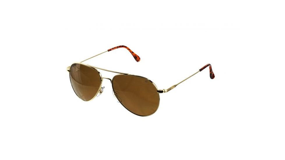 AO General Sunglasses, Gold, Wire Spatula, Brown Glass Lenses, 58mm, Polarized G-CBPG-WS-58