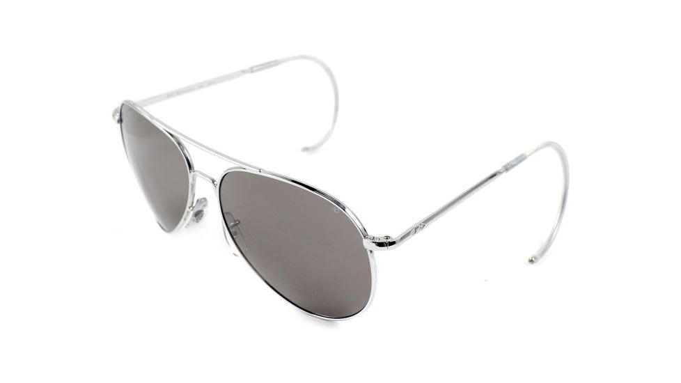 AO General Sunglasses, Silver, Gray Glass Lens, Comfort Cable, 52mm S-TCG-CC-52