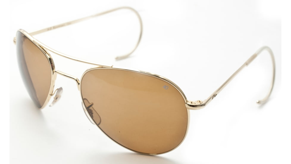 AO II 8-Base Sunglasses, Gold, Comfort Cable, HC Amber Lens, 55mm, Sm/Med G-HCBP-CC-55