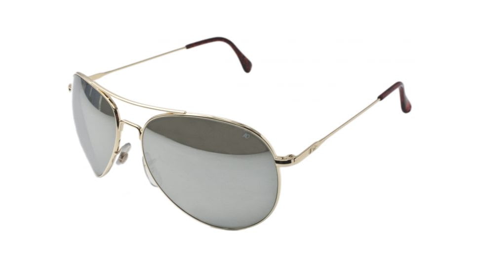 AO II 8-Base Sunglasses, Gold, Comfort Cable, Silver Mirror Lens, 55mm, Sm/Med G-SMP-CC-55
