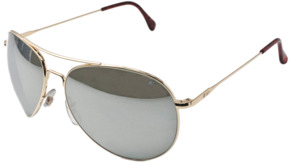 AO II 8-Base Sunglasses, Gold, Comfort Cable, Silver Mirror Lens, 58mm, Large G-SMP-CC-58
